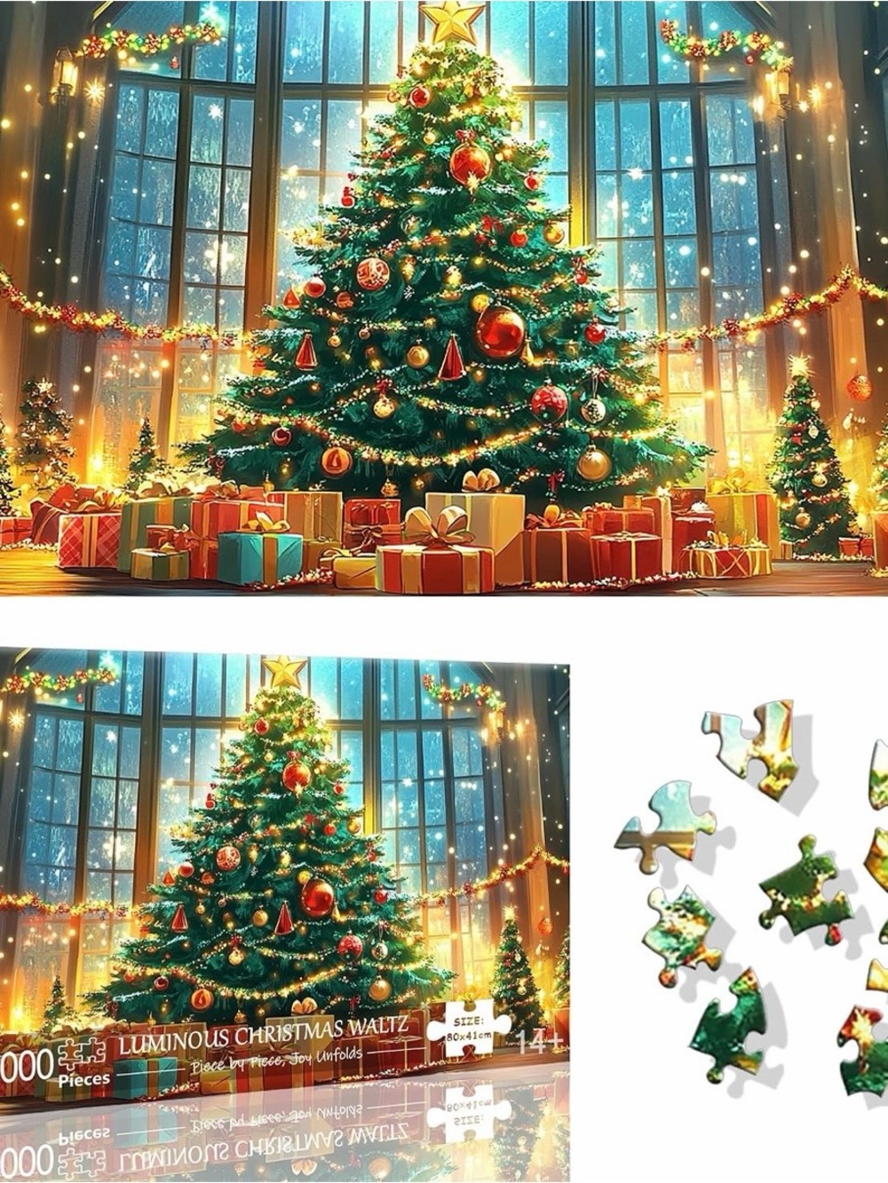1000 Piece Christmas Tree Jigsaw Puzzle 31.5 x 16 inch
